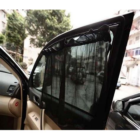 52 70cm Car Window Sunshade Curtain Black Side Rear Window Mesh Visor