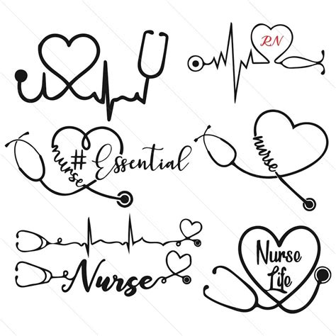 Nurse Stethoscope Rn Svg Bundle Trending Svg Nurse Svg Rn Inspire