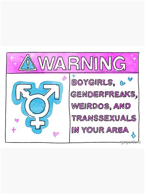 Gender Warning Sticker For Sale By Ryegardens Redbubble