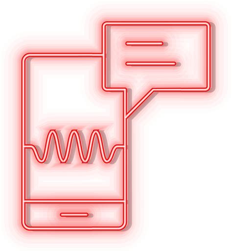 Retro Style Red Neon Vector Icon Reply Mobile Signal Red Neon Icon