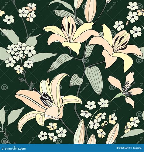 Floral Seamless Background Gentle Flower Pattern Stock Illustration