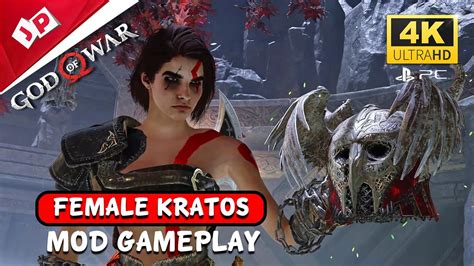 Female Kratos Vs Baldur Gameplay God Of War Pc Mods 4k 60fps Youtube