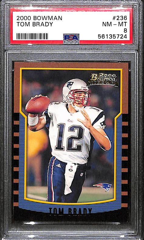 Lot Detail 2000 Bowman Tom Brady 236 Rookie Card Graded PSA 8