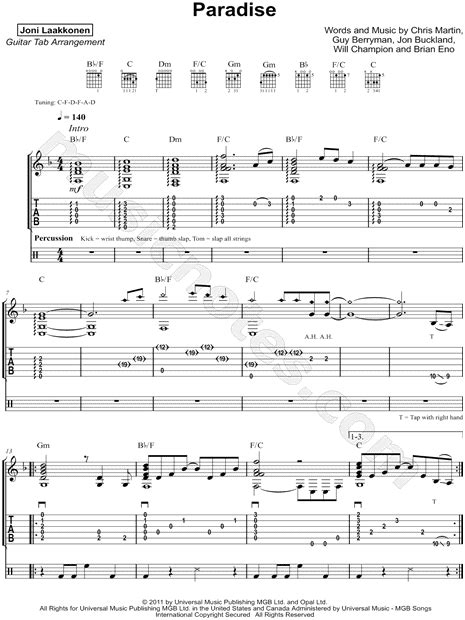 Joni Laakkonen Paradise Guitar Tab In D Minor Download And Print