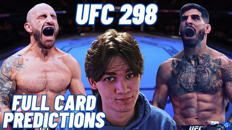 UFC 298 Volkanovski Vs Topuria Full Card Predictions YouTube