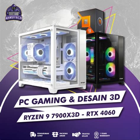 Jual PC RAKITAN GAMING RYZEN 9 7900X3D RAM DDR5 32 GB VGA RTX 4060