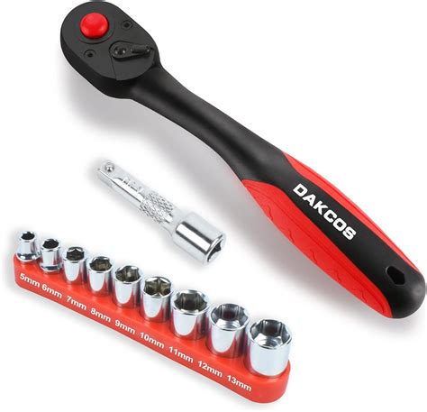 Dakcos Drive Socket Set With Teeth Ratchet Wrench Handle