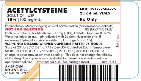 Acetylcysteine Inhalation FDA Prescribing Information Side Effects