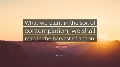 Meister Eckhart Quote What We Plant In The Soil Of Contemplation We