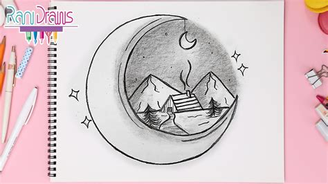 Luna Dibujos De Paisajes De Noche A Lapiz Faciles 1001 Ideas De Porn