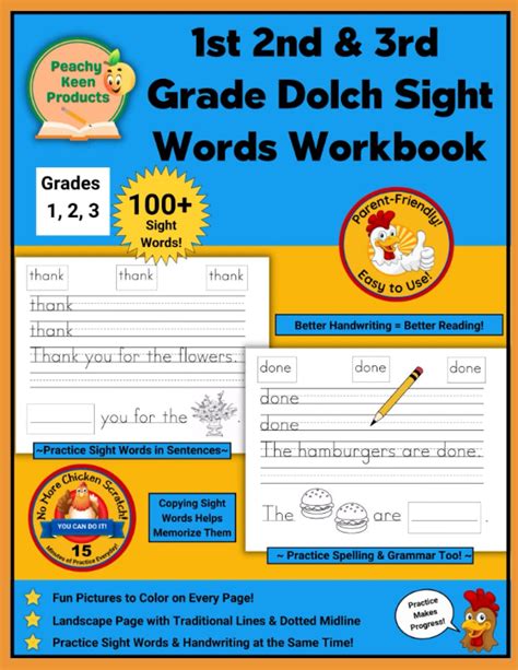 Buy 1st 2nd 3rd Grade Dolch Words Workbook Over 100 1st 2nd 3rd Grade Dolch Words Handwriting