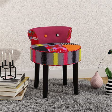 Buy Vanimeu Red Floral Dressing Table Stool Modern Velvet Dressing Table Chair Vanity Stool ...