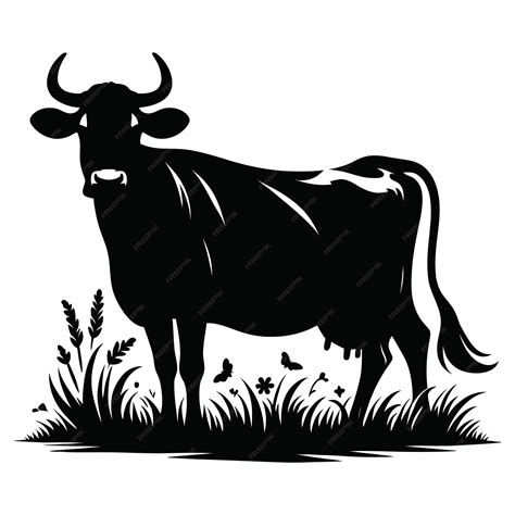 Silueta De Vaca Clip Art Imagen Vectorial De Vaca Vector Premium