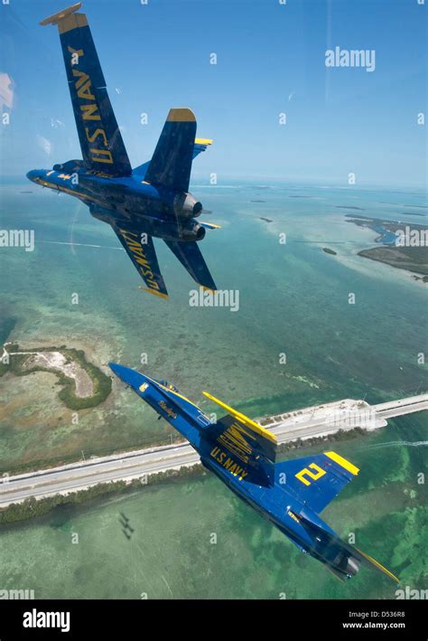 The Us Navy Flight Demonstration Squadron Known As The Blue Angels Fly