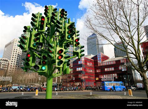 Traffic Light Tree Sculpture French Sculptor Pierre Vivant London Stock