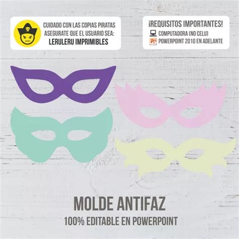 Kit Imprimible Molde Antifaz Editable