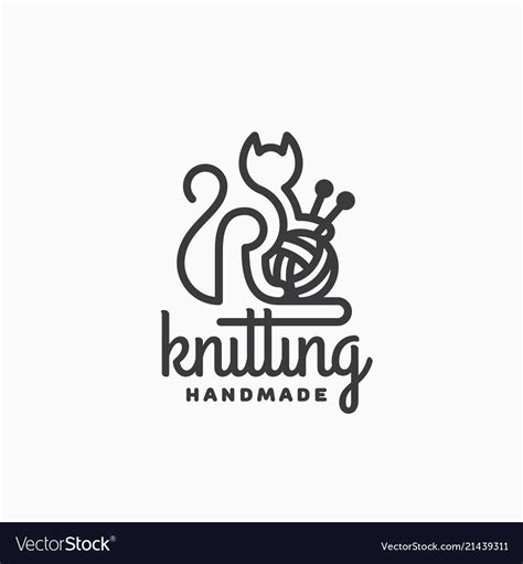 Knitting Logo Vector Image On Vectorstock Графический дизайн логотипов Визитки Логотип