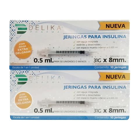 Jeringas para Insulina Delika 0 5 ml 10 Piezas Bodega Aurrera en línea