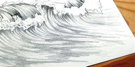 How To Draw Ocean Waves With Pencil