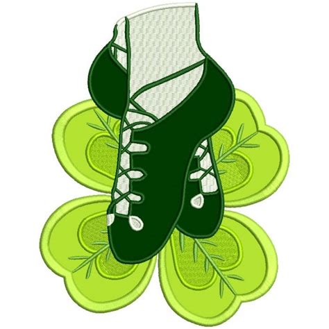 Ballet Shoes Shamrock St Patrick S Day Applique Machine Embroidery