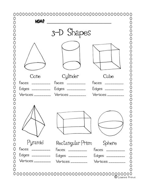 Faces Edges And Vertices Worksheet Worksheets Library