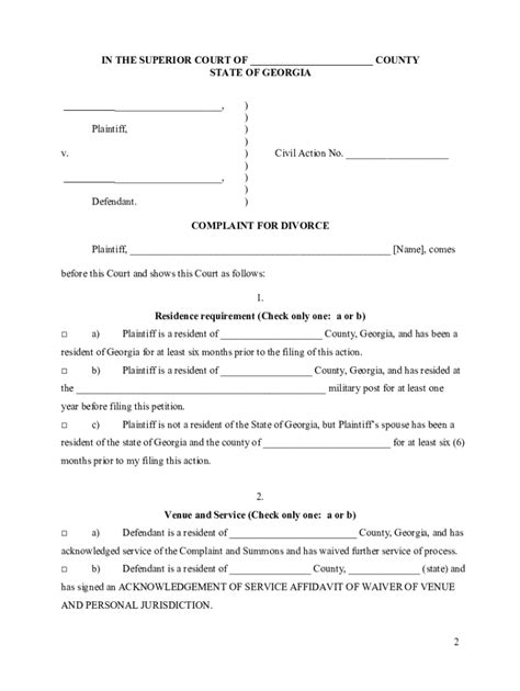 Georgia Uncontested Divorce Forms With Minor Child Pdf - Fill and Sign ...