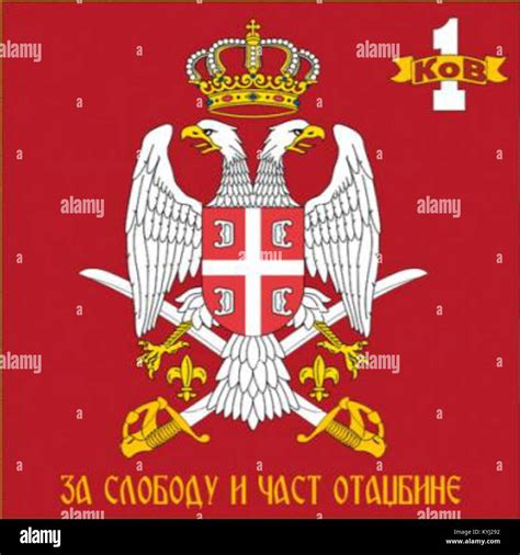 Serbian Land Forces brigade flag (reverse Stock Photo - Alamy