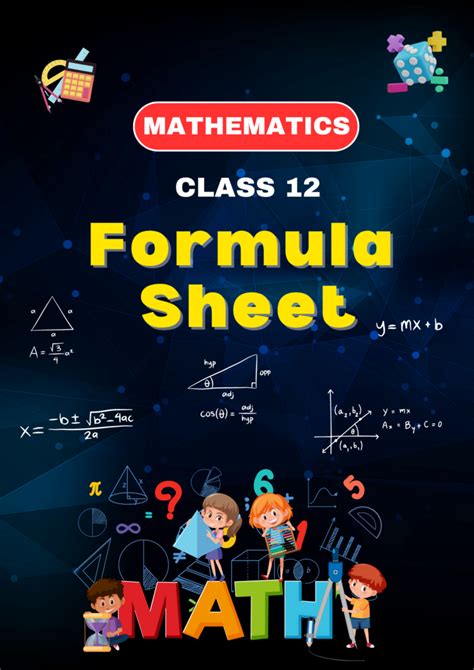 Maths Class 12 Formula Sheet Paperless Prose