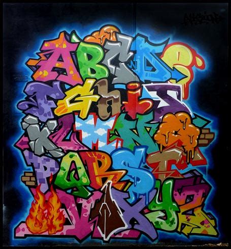 Art Graffiti: Vision design | graffiti Alphabet letter A - Z