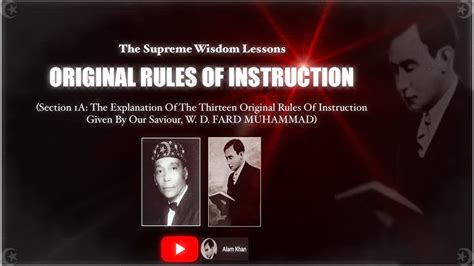 Original Rules Of Instruction Supreme Wisdom Lessons By W D Fard