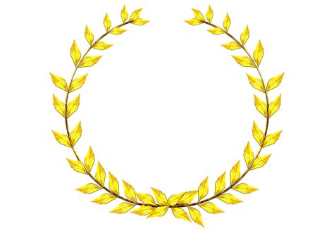 Golden Laurel Wreath Golden Wreath Floral Png Transparent Clipart