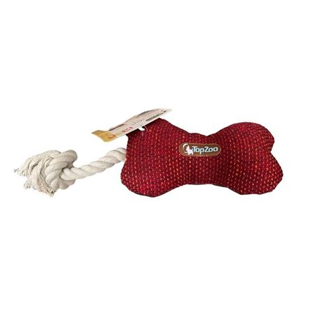 Jouet Doudou Pour Chien En Forme Dos Avec Bruiteur Et Corde En Rouge