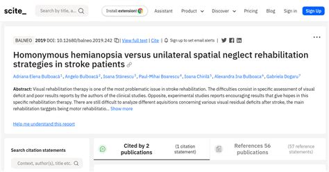 Homonymous hemianopsia versus unilateral spatial neglect rehabilitation ...