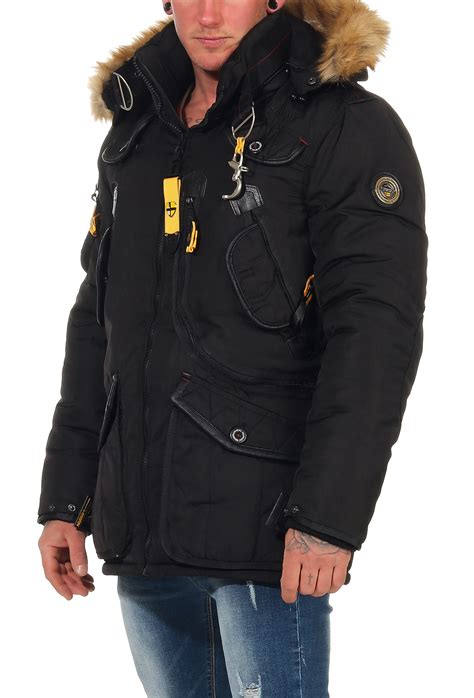 Geographical Norway Herren Jacke Sehr Warme Gef Tterte Kapuzen