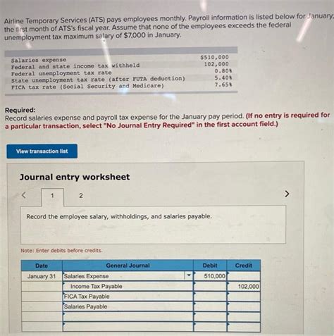 Solved Airline Temporary Services Ats Pays Employees Chegg