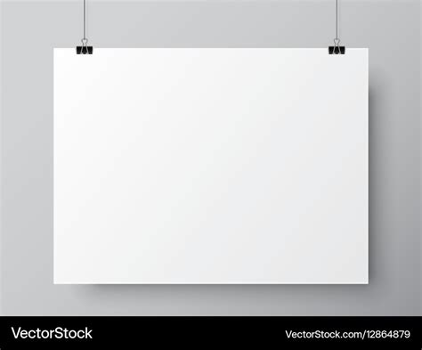 Blank White Poster Template Royalty Free Vector Image