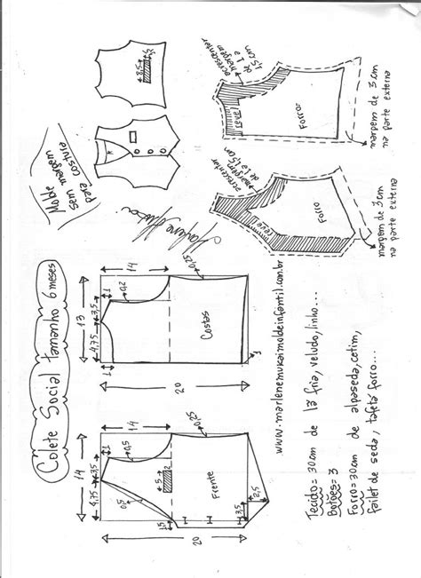 Colete Social Diy Marlene Mukai Molde Infantil