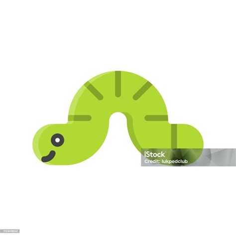 Worm Vector Isolated Spring Season Flat Icon Stock Illustration