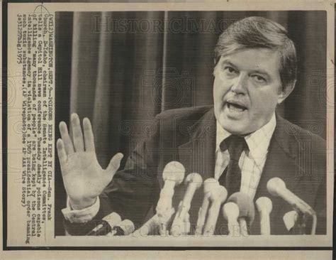 1975 Press Photo Senator Frank Church Cia Poisons Historic Images