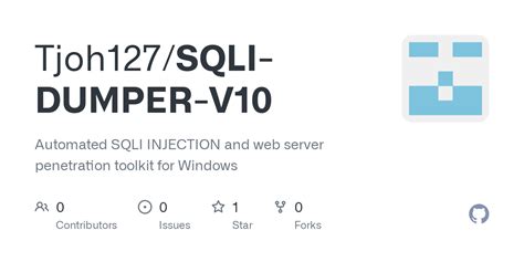 Github Tjoh Sqli Dumper V Automated Sqli Injection And Web