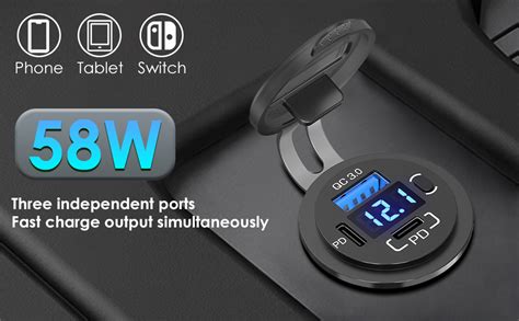 Amazon V Usb Outlet Qidoe Usb C Car Charger Socket Dual Pd W