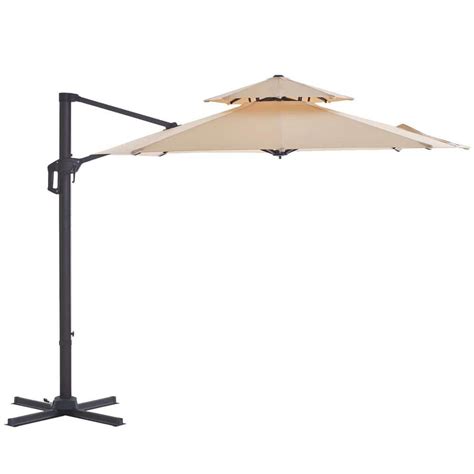 Pasamic Ft Tier Aluminum Patio Offset Umbrella Outdoor Cantilever