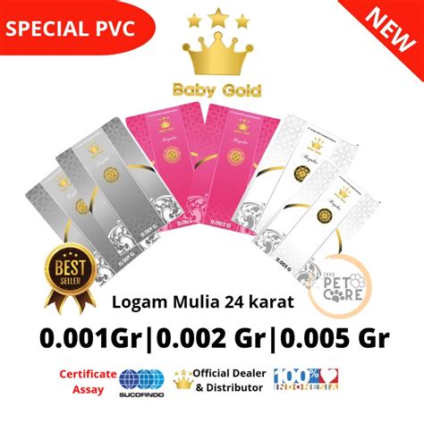 Jual BABY GOLD NEW PVC EMAS MINI LOGAM MULIA 0 001Gr 0 002Gr 0