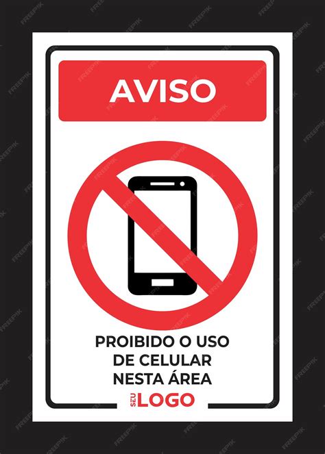 Premium Vector Placa Proibido Uso De Celular