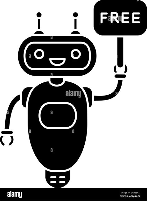 Chatbot With Free In Speech Bubble Glyph Icon Silhouette Symbol Free