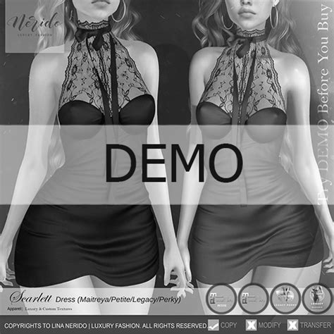 Second Life Marketplace ~nerido~ Scarlett Dress Demo