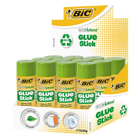 BOX 12 BIC ECOLUTIONS GLUE STICK 36G