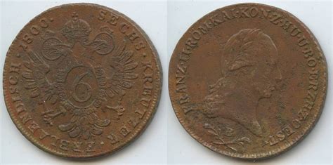 RDR Österreich Ungarn 6 Kreuzer 1800 B Kremnitz G5505 Franz II 1792