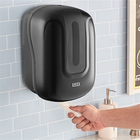 Lavex Black Self Adjusting Center Pull Paper Towel Dispenser