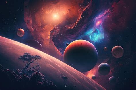 Premium Photo Deep Space Art Nebulas Planets Galaxies And Stars In